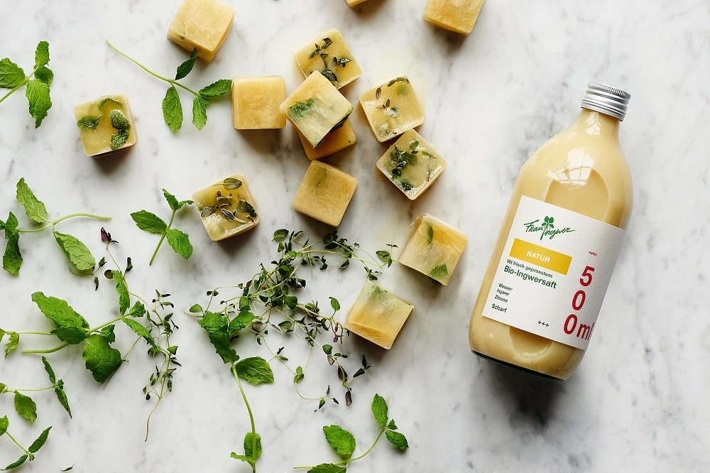 Rezept für Zitronensorbet mit Bio Ingwersaft